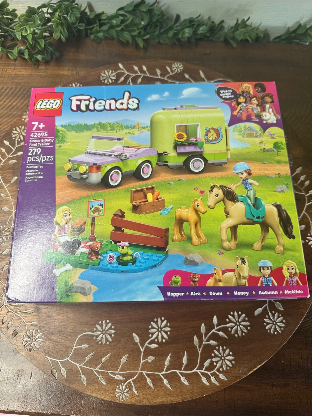 LEGO Friends Green & Purple Horse and Foal Trailer Set
